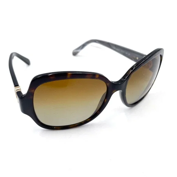 Tory Burch Sunglasses TY7059 Tortoise Gold Logo Polarized Shades Women's